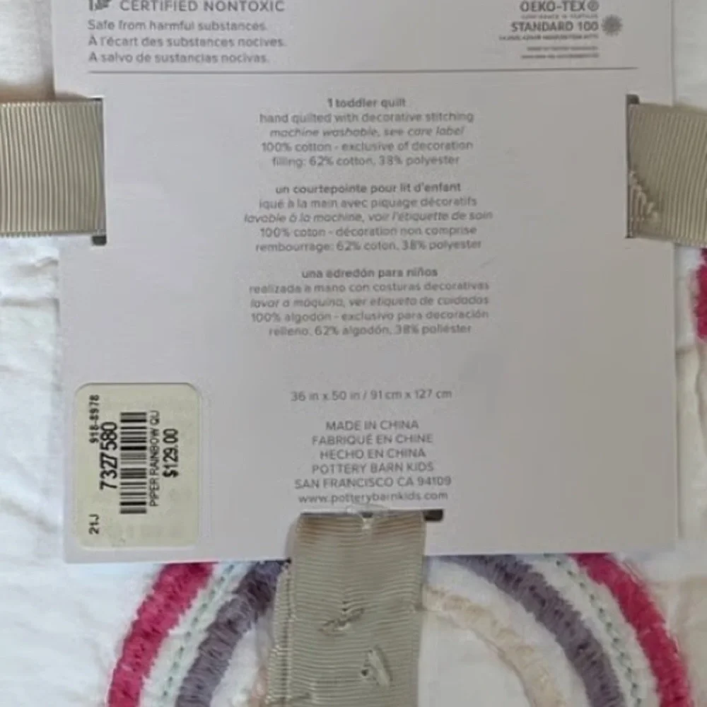 Pottery Barn Baby Molly Rainbow Baby Blanket Toddler Quilt vintage like new